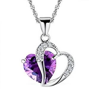 Lavany Women Necklace Chain Heart Crystal Rhinesto